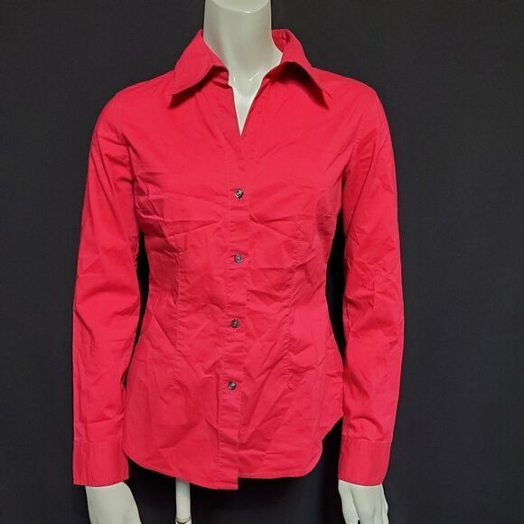 New York & Company Pink Button Down Shirt (XS) - Picture 2 of 5